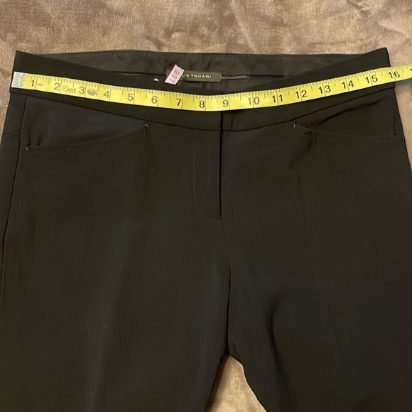 ELIE TAHARI | Black Straight Leg High Waisted Stretch Wool Trousers - sz 6 - Picture 9 of 11